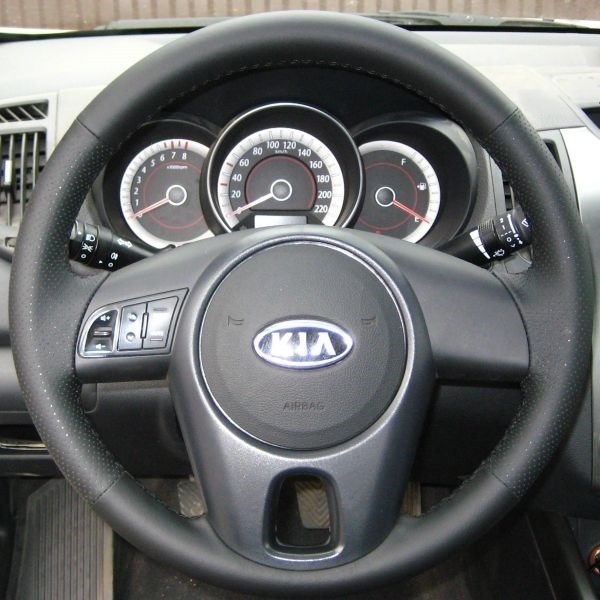 Оплетка на руль Kia Rio 2 натуральная кожа - фото